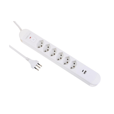 FURBER.power Steckdosenleiste Tuttovario 6 x T13, 1 x USB C, 1 x USB A