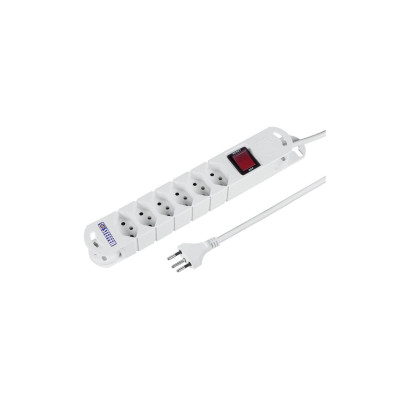 STEFFEN Steckdosenleiste TIDE 6 x T13 3m Weiss