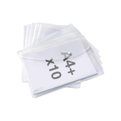 Rapesco Dokumentenmappe A4+, transparent, 10 Stück Rapesco Dokumentenmappe A4+, transparent, 10 Stück