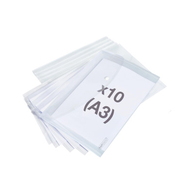 Rapesco Dokumentenmappe A3, transparent, 10 Stück Rapesco Dokumentenmappe A3, transparent, 10 Stück