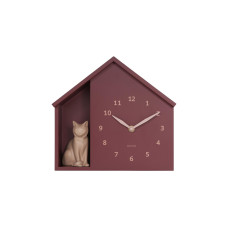 KARLSSON Wanduhr Wall clock Sitting Cat Burgundy Red KARLSSON Wanduhr Wall clock Sitting Cat Burgundy Red