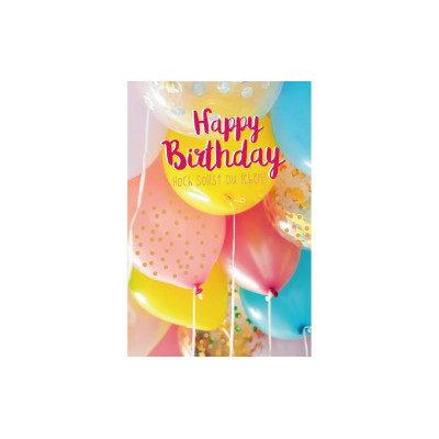 ABC Geburtstagskarte Farbige Ballons B6