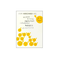 ABC Abschiedskarte Winkende Smileys B6