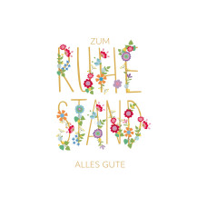 ABC Glückwunschkarte Blumige Buchstaben B6
