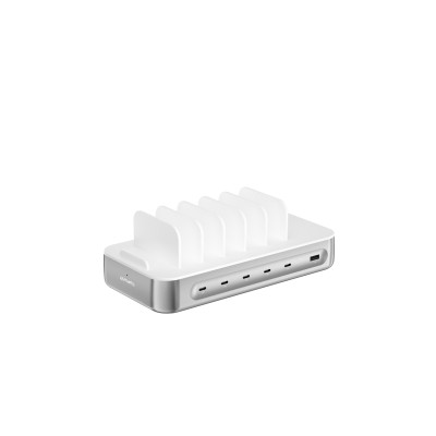 4smarts Ladestation Team 100W 5C/1A inkl. 6 Kabel Silber