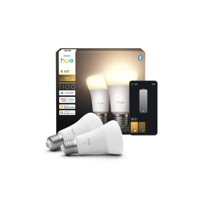 Philips Hue Leuchtmittel White E27 Doppelpack 2 x 1100 lm