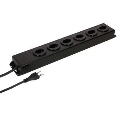 Max Hauri Steckdosenleiste Power Line 6x Typ 13 Schwarz