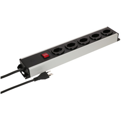 Max Hauri Steckdosenleiste Power Line 5x Typ 13 Grau/Schwarz
