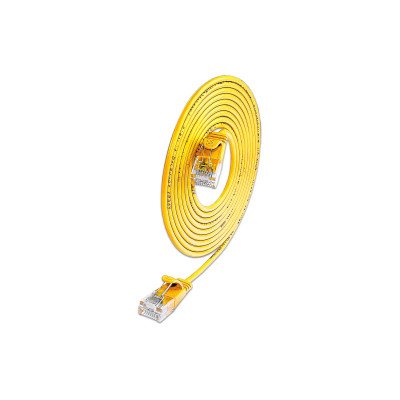 SLIM Slimpatchkabel RJ-45 - RJ-45, Cat 6A, U/UTP, 0.5 m, Gelb
