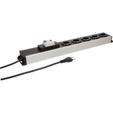 Max Hauri Steckdosenleiste Power Line 5 x Typ 13 1.5m , Schwarz/Grau