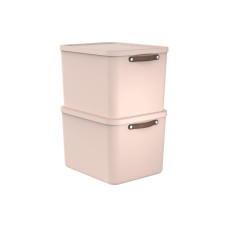 Rotho Aufbewahrungsbox MALOJA 55 l, Pink, 2 Stück