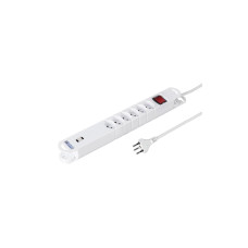 STEFFEN Steckdosenleiste VARIABL 6x T13 + 2x USB-C PD mit Schalter