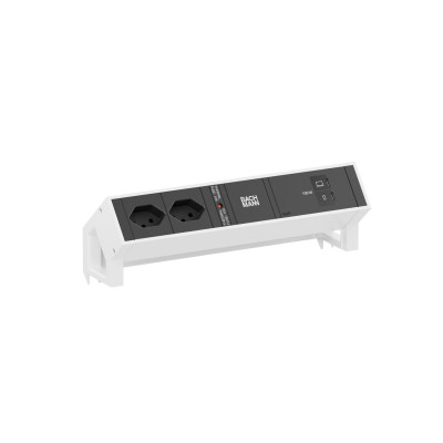 Bachmann Tischsteckdosenleiste DESK2 2xT131xUSB C/C 100W 0.2m RAL9010 Bachmann Tischsteckdosenleiste DESK2 2xT131xUSB C/C 100W 0.2m RAL9010