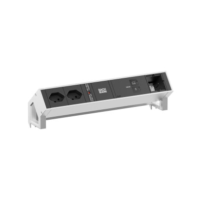 Bachmann Tischsteckdosenleiste DESK2 2xT13 1xUSB C/C 100W 1xCM INOX Bachmann Tischsteckdosenleiste DESK2 2xT13 1xUSB C/C 100W 1xCM INOX