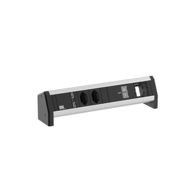 Bachmann Tischsteckdosenleiste DESK 2xT13 1xUSB C/C 100W 1xCM alu/sc Bachmann Tischsteckdosenleiste DESK 2xT13 1xUSB C/C 100W 1xCM alu/sc