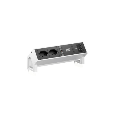 Bachmann Tischsteckdosenleiste DESK2 2xT13 1xUSB C/C 45W 0.2m INOX