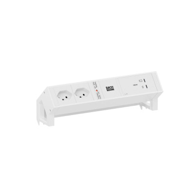 Bachmann Tischsteckdosenleiste DESK2 2xT13 1xUSB C/C 100W 0.2m weiss
