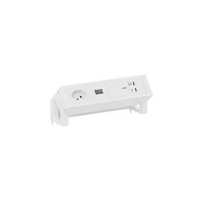 Bachmann Tischsteckdosenleiste DESK2 1xT13 1xUSB C/C 100W 0.2m weiss Bachmann Tischsteckdosenleiste DESK2 1xT13 1xUSB C/C 100W 0.2m weiss