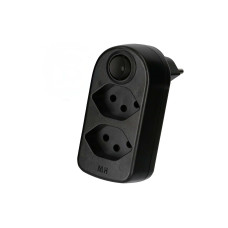 Max Hauri Abzweigstecker ADAPT 2x Typ 13 sw Schalter Green+Fair