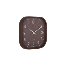 KARLSSON Wanduhr Elemental Cuadrado 30 x 30 cm, Schokoladenbraun