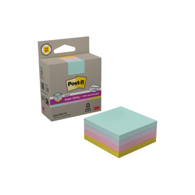 Post-it 3M Super Sticky Recycling Notes Mehrfarbig