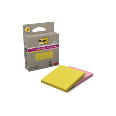 Post-it 3M Super Sticky Recycling Notes Gelb/Rosa