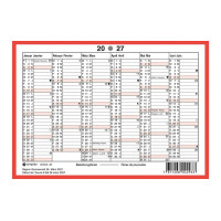 Simplex Tafelkalender 2027 A6 Querformat, D/F, Weiss/Rot