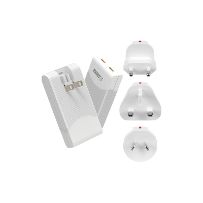 STEFFEN Reiseadapter World PD65W 2 x USB-C, Weiss