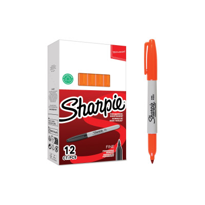 Sharpie Permanent-Marker F, Orange, 12 Stück Sharpie Permanent-Marker F, Orange, 12 Stück