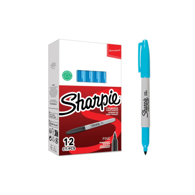 Sharpie Permanent-Marker F, Türkis, 12 Stück