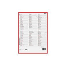 Biella Tafelkalender Karton weiss/rot gelocht 2027 Biella Tafelkalender Karton weiss/rot gelocht 2027