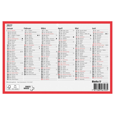Biella Tafelkalender 23.5 x 15.5 cm