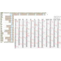 Biella Jahres-Wandplaner Papier weiss matt 98 x 68 cm 170 g/m²