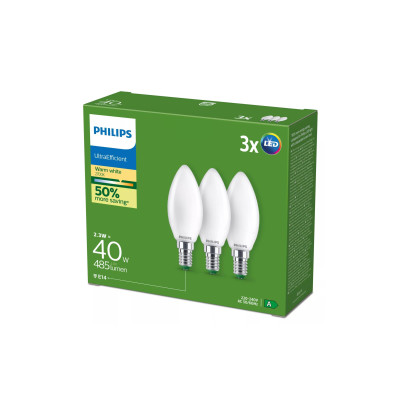 Philips E14 LED Lampe, 3er-Pack, 40W, EyeComfort, Warmweiss Philips E14 LED Lampe, 3er-Pack, 40W, EyeComfort, Warmweiss