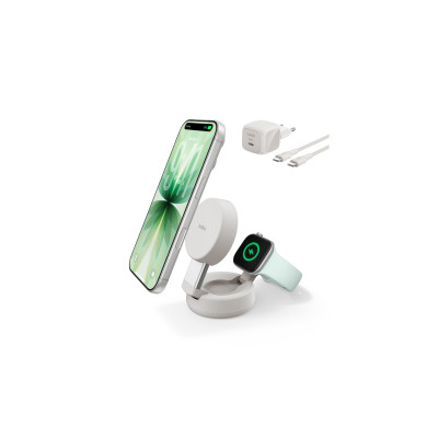 Belkin UltraCharge Pro 2-in-1 2-in-1 Qi2 25W Beige