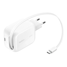 Belkin BoostCharge Pro 45W USB-C mit 1m einziehbarem Kabel weiss