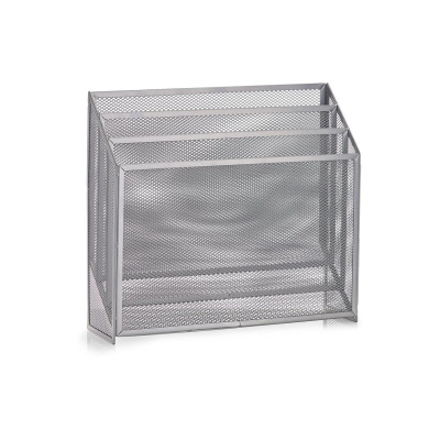 Zeller Present Zeitungsständer Mesh Silber