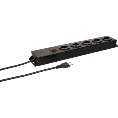 Max Hauri Steckdosenleiste Power Line 5x Typ 13 sw/sw Schalter 1.5m