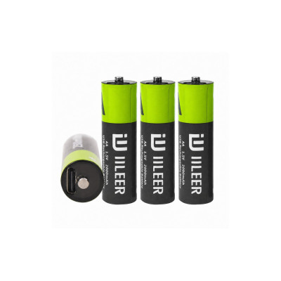 IILEER AA Lithium Akkus 2000 mAh, 4 Stück