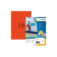 HERMA Farbige Etiketten A4, 105 x 37 mm, rot, 1600 Etiketten HERMA Farbige Etiketten A4, 105 x 37 mm, rot, 1600 Etiketten