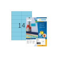HERMA Farbige Etiketten A4, 105 x 42,3 mm, blau, 1400 Etiketten HERMA Farbige Etiketten A4, 105 x 42,3 mm, blau, 1400 Etiketten