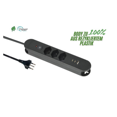 Schönenberger Steckdosenleiste Re:Life USB 3x T13. 2x USB-C + 1x USB-A