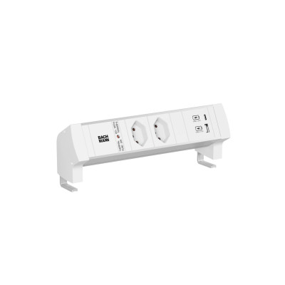 Bachmann Tischsteckdosenleiste DESK Style 2x T13 1xUSB A/C 22W weiss