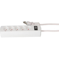 Max Hauri Steckdosenleiste Safety Line 5 x T13, Weiss, 2 Stück