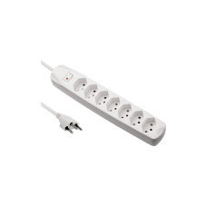 Max Hauri Steckdosenleiste Safety Line 7 x T13, Weiss, 2 Stück