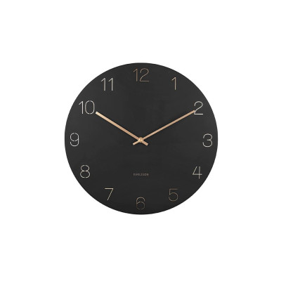 KARLSSON Wanduhr Wanduhr-Anhänger mit eingravierten Zahlen Schwarz KARLSSON Wanduhr Wanduhr-Anhänger mit eingravierten Zahlen Schwarz