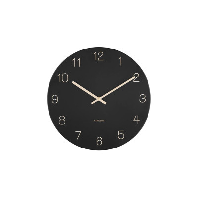KARLSSON Wanduhr-Anhänger mit eingravierten Zahlen, klein Schwarz KARLSSON Wanduhr-Anhänger mit eingravierten Zahlen, klein Schwarz