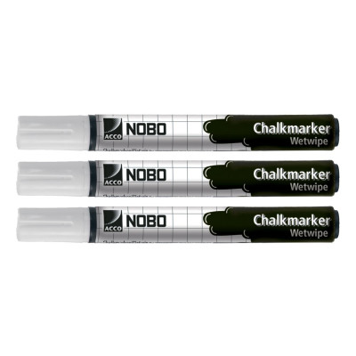 Nobo Kreidemarker 3 Stück Weiss