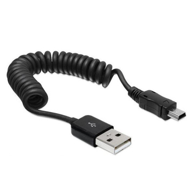 Delock USB 2.0-Spiralkabel  USB A - Mini-USB B 0.6 m