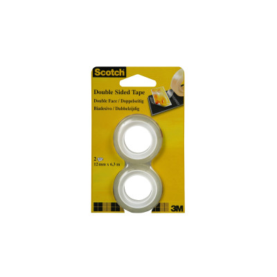 3M Doppelseitiges Klebeband 2 Rollen, 12mm x 6.3 m